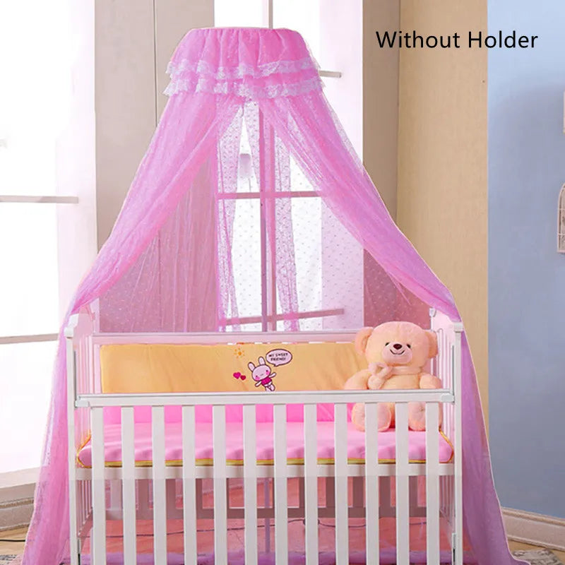 Ciel de lit bébé moustiquaire sans support – Rose, bleu ou blanc