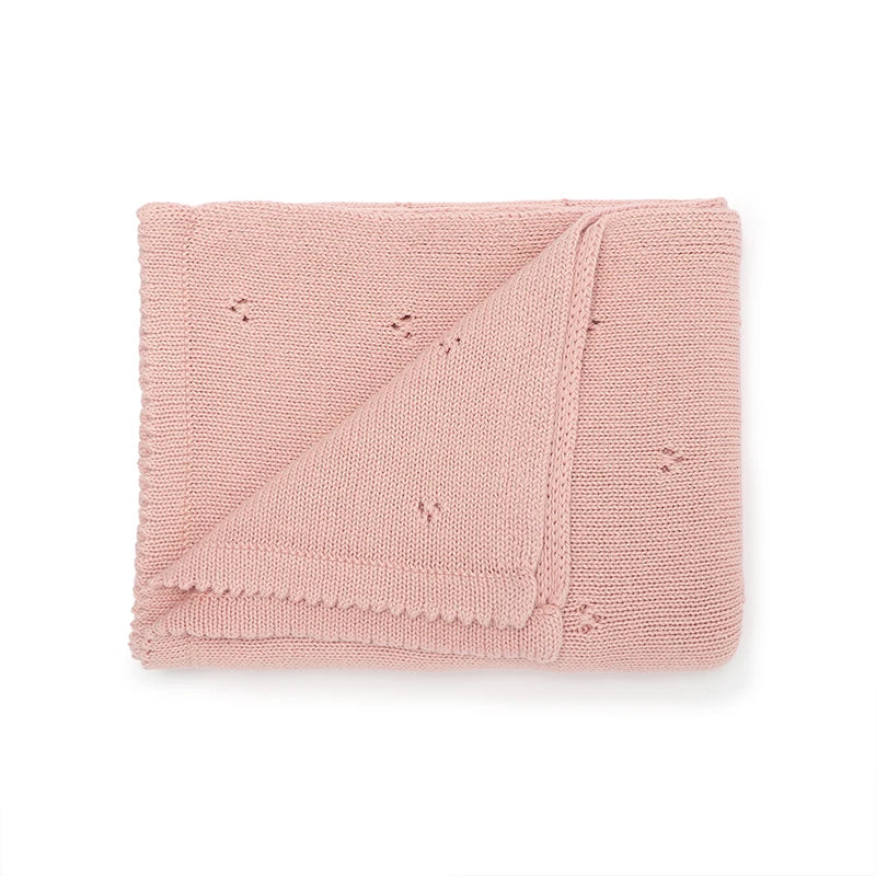 Couverture Tricot pour Bebe en Coton 90x70 cm