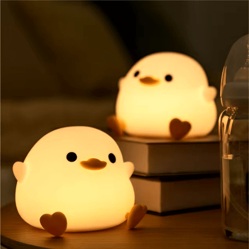 lampe de chevet enfant LED en forme de canard mignon éclairage doux pour chambre d’enfant