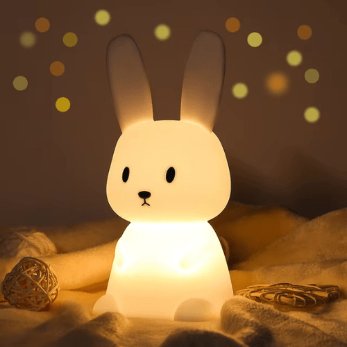 Lampe Enfant-Lapin veilleuse silicone douce lumière apaisante pour bébé enfants