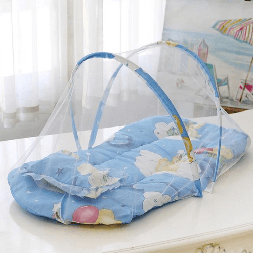 Moustiquaire lit bébé FashionBabyMosquito™ en polyester doux, portable et facile à installer, protégeant des moustiques et insectes.