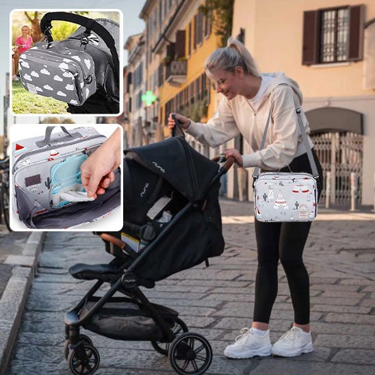 sac à langer polyvalent pour poussette avec compartiments intelligents et design élégant pour parents modernes