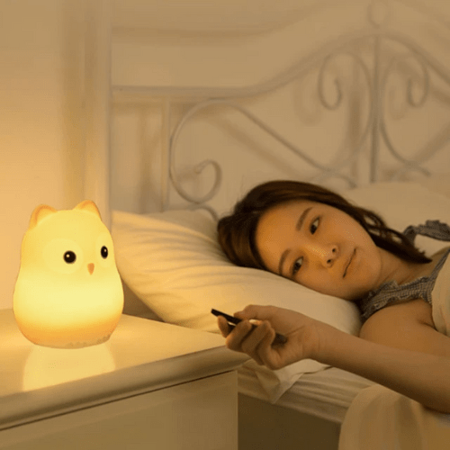 veilleuse bébé hibou douce lumière LED apaisante pour chambre enfant