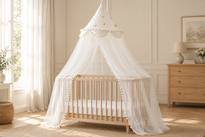Photo d’ambiance pour la collection ciel de lit bébé moustiquaire