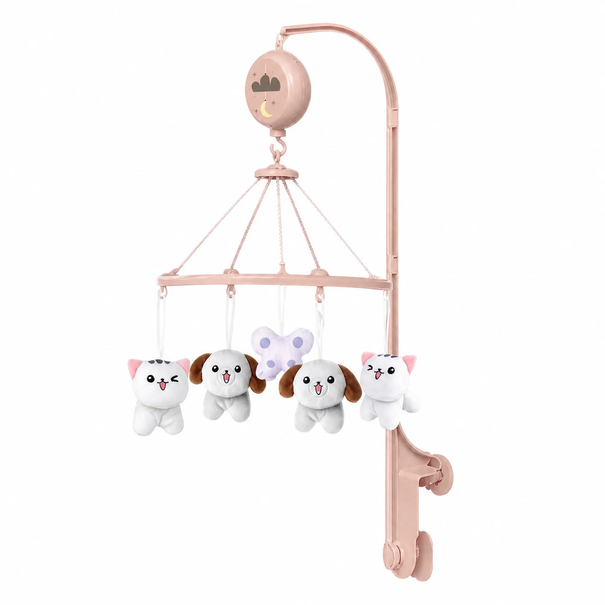 Mobile lit bébé musical animaux avec lumières et télécommande