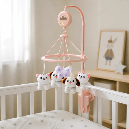 Mobile lit bébé musical animaux avec lumières et télécommande