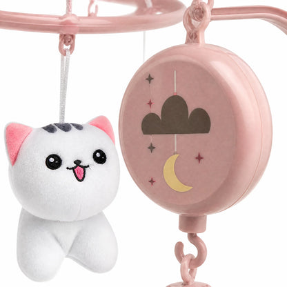 Mobile lit bébé musical animaux avec lumières et télécommande