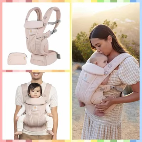 Porte-bébé-ergonomique-rose 