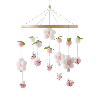 Mobile musical bébé fille – Ourson, Lapin ou Abeille rose