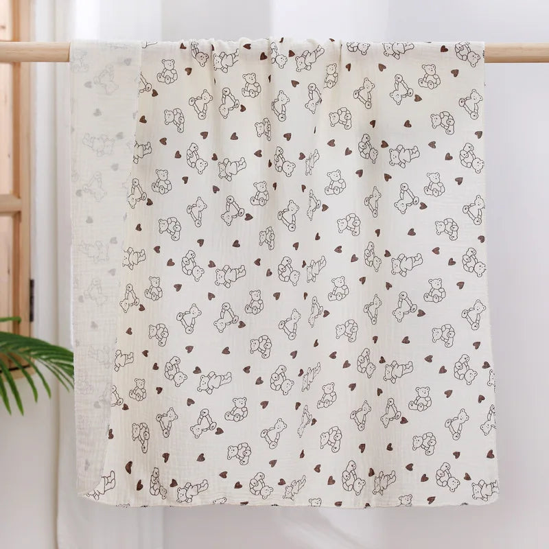 Couverture bébé en coton 80 × 80 cm – Motifs tendres