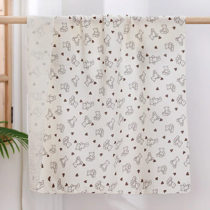 Couverture bébé en coton 80 × 80 cm – Motifs tendres