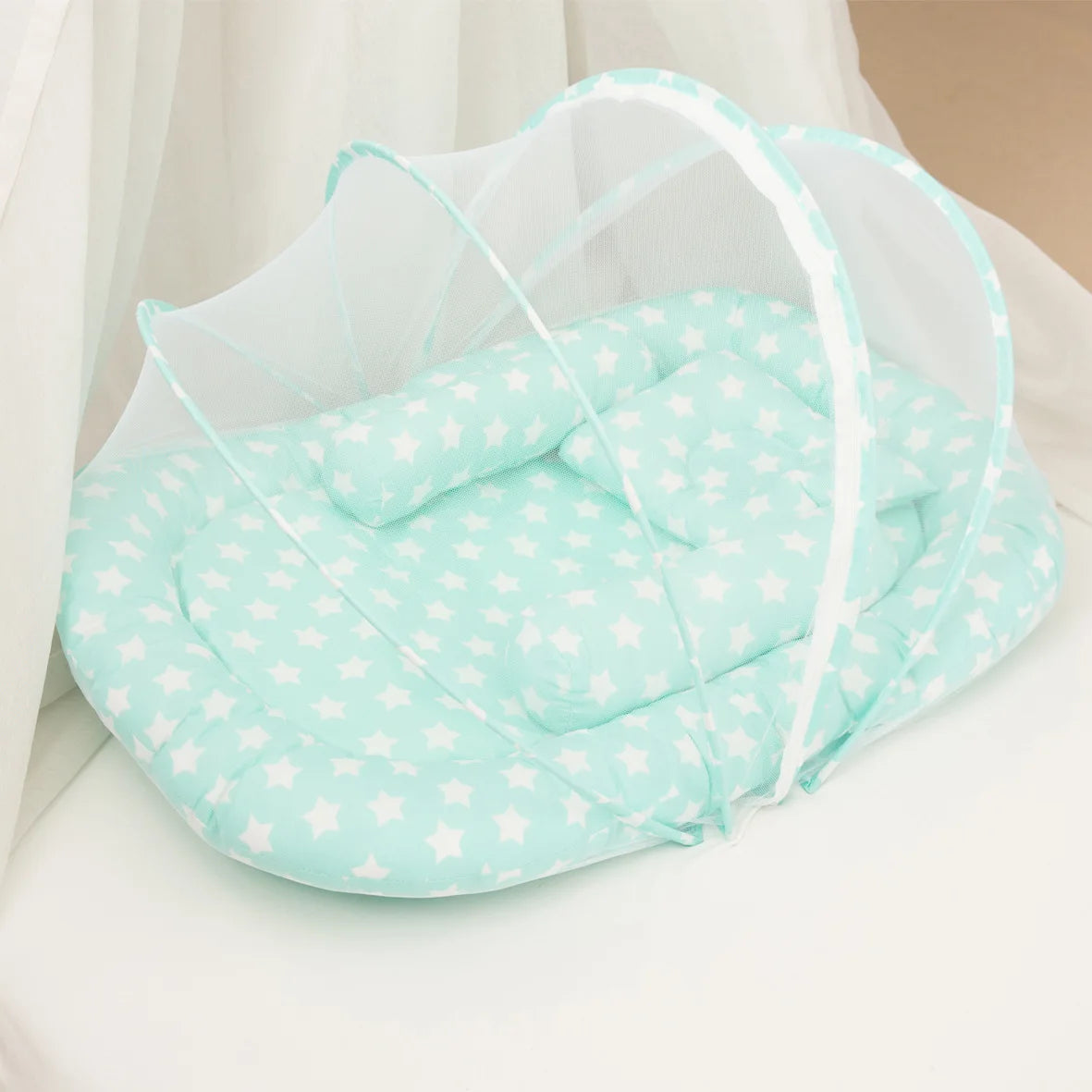 Moustiquaire pour lit bebe – lit nomade pliable, quatre motifs