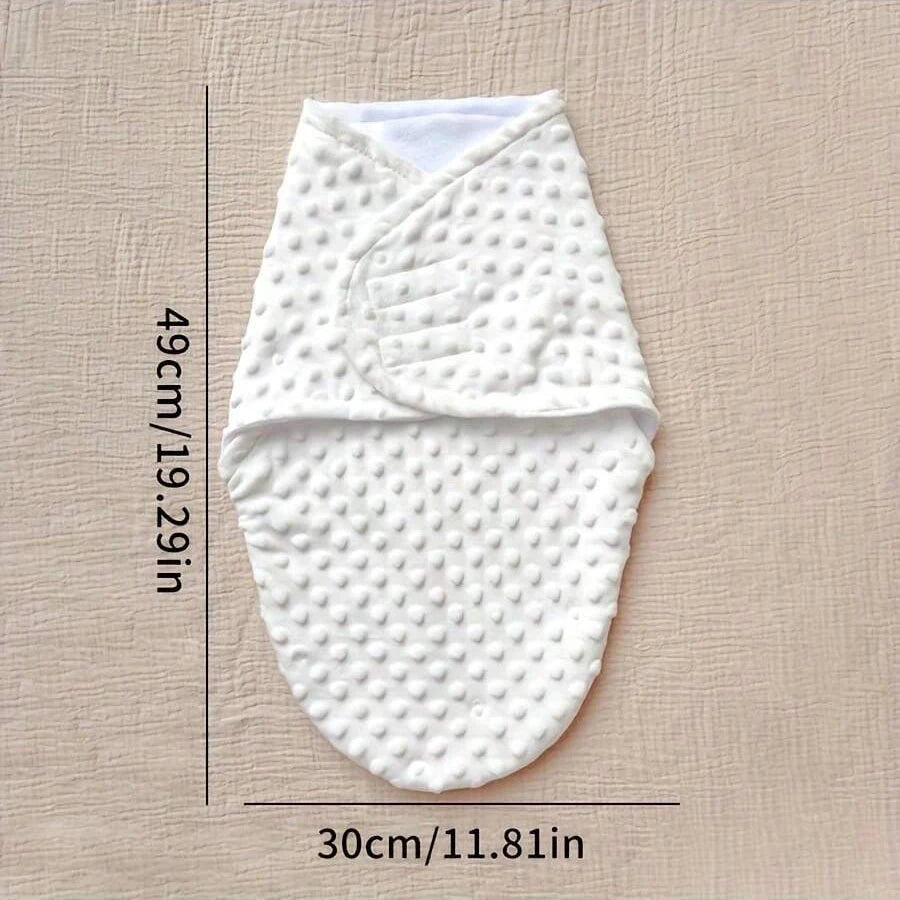 Emmaillotage bebe nuit en polaire douce à pois, effet anti-sursaut