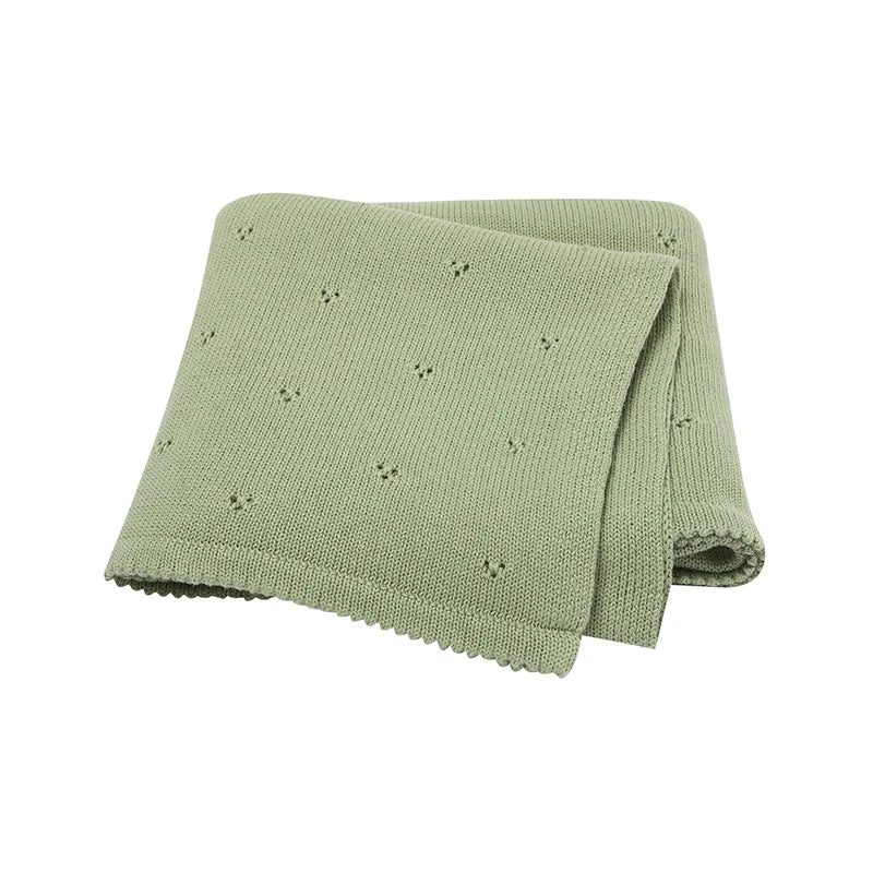 Couverture Tricot pour Bebe en Coton 90x70 cm