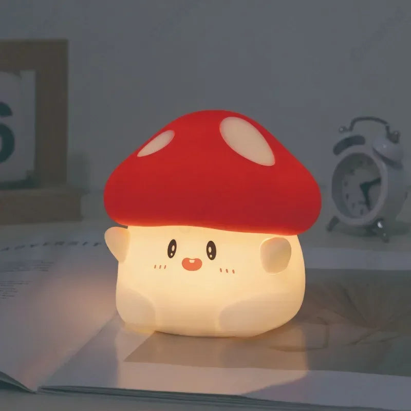 Veilleuse Douce Bebe Champignon LED – Tactile, Minuterie & Rechargeable USB