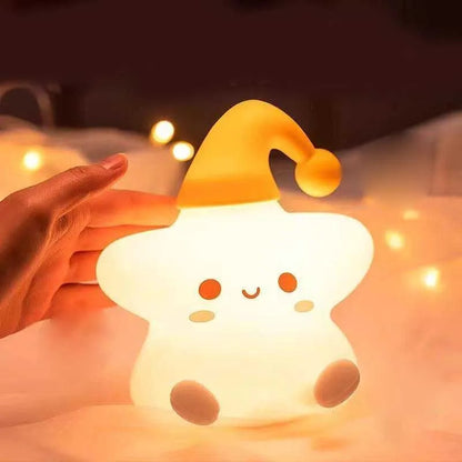 Veilleuse Douce Bebe Étoile en Silicone – Lampe Tactile Rechargeable pour Chambre Bébé