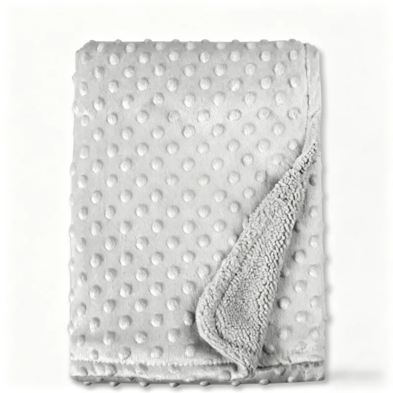 Couverture personnalisée bébé avec prénom – Violet ou Gris, 95 x 72 cm