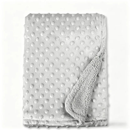 Couverture personnalisée bébé avec prénom – Violet ou Gris, 95 x 72 cm