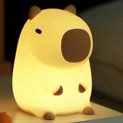 Lampe Veilleuse Bebe Capybara – Silicone Dimmable, Rechargeable USB