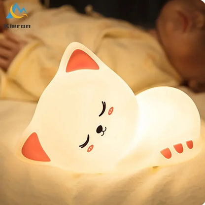 Veilleuse Lumineuse Bebe Chat LED – 7 Couleurs | Rechargeable USB