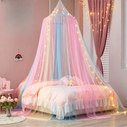 Ciel de lit bebe moustiquaire arc-en-ciel pour bébé