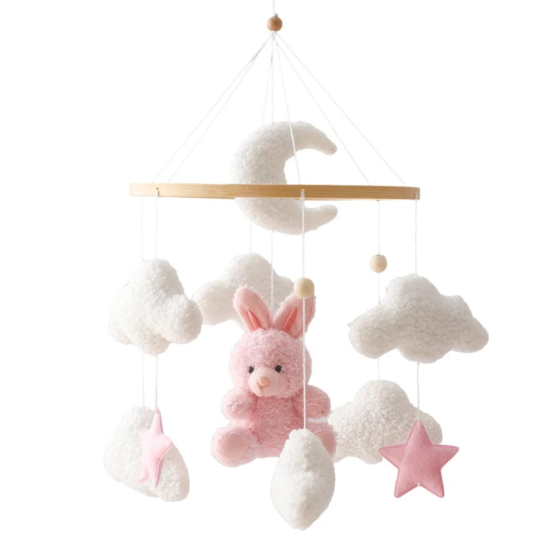 Mobile musical bébé fille – Ourson, Lapin ou Abeille rose