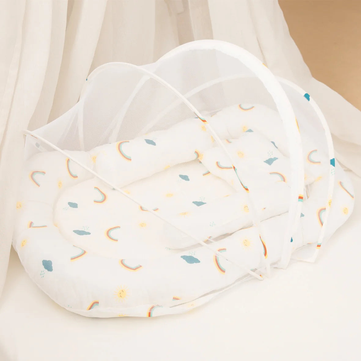 Moustiquaire pour lit bebe – lit nomade pliable à motifs