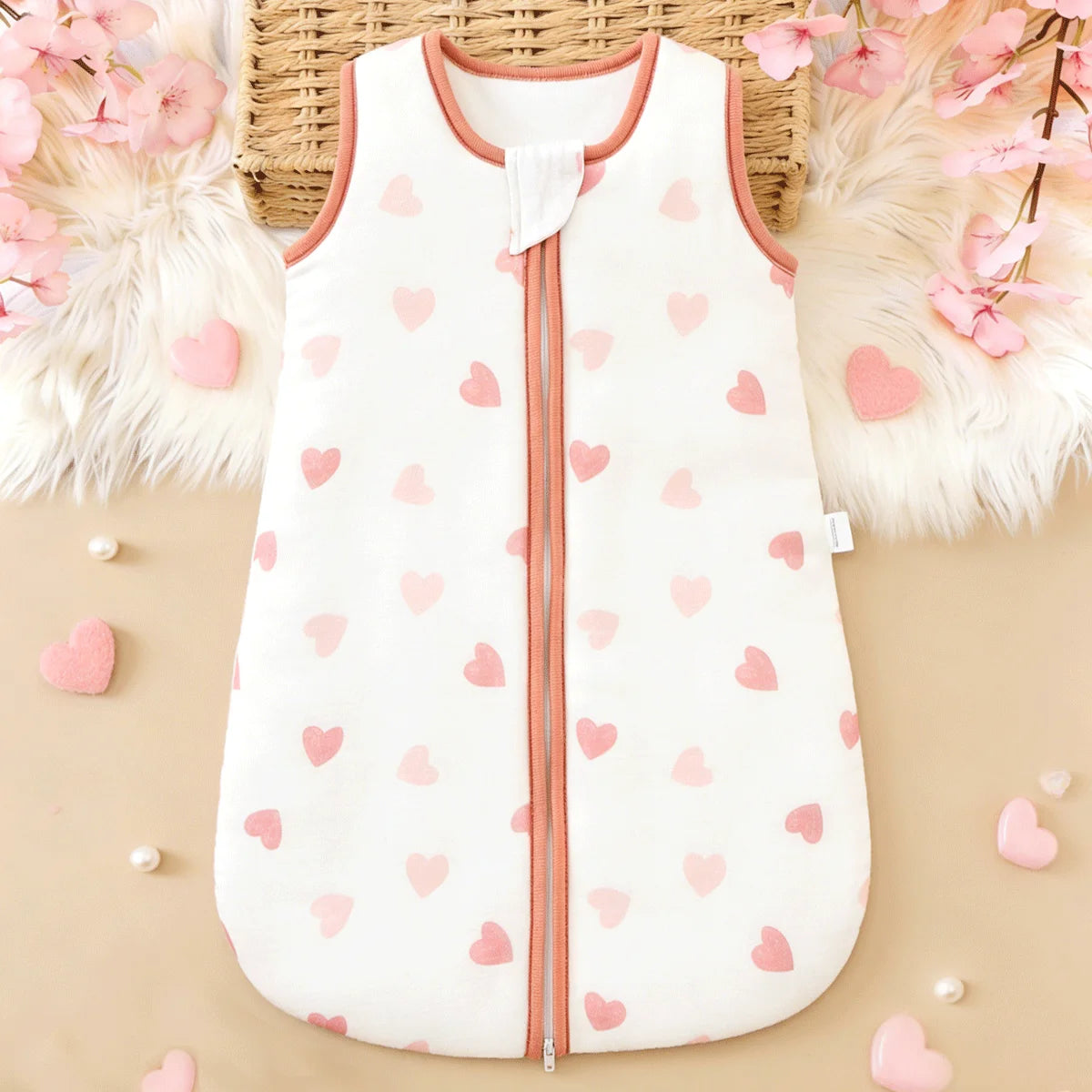 Gigoteuse bebe en coton jersey à motifs roses