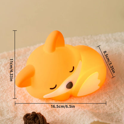 Veilleuse Lumineuse Bebe Renard en Silicone – Rechargeable USB