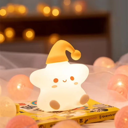 Veilleuse Douce Bebe Étoile en Silicone – Lampe Tactile Rechargeable pour Chambre Bébé