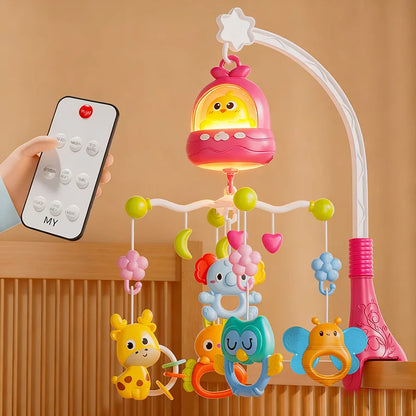 360° Bird Musical Remote Control Baby Crib Mobile Rotating Soft Light Bed Bell Toy Timing Hanging Infant Newborn Bedside Gift