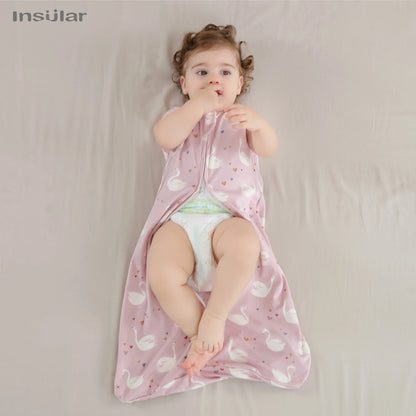 Gigoteuse bébé fille en coton sans manches, motifs cygnes ou canards