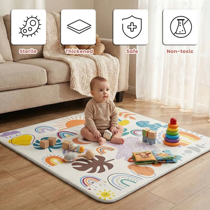 Tapis d’éveil bébé pliable et rembourré 127 x 127 cm