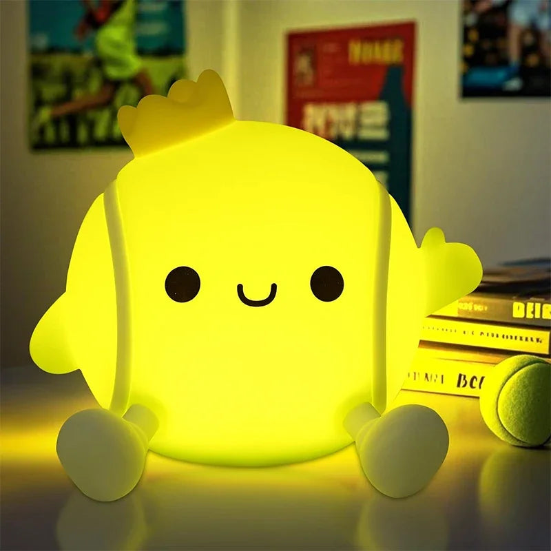 Veilleuse Lumineuse Bebe Silicone Tennis – Lampe Tactile Rechargeable USB pour Chambre Enfant