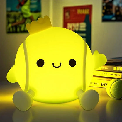 Veilleuse Lumineuse Bebe Silicone Tennis – Lampe Tactile Rechargeable USB pour Chambre Enfant