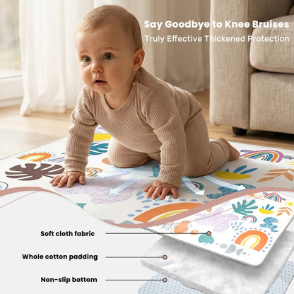 Tapis d’éveil bébé pliable et rembourré 127 x 127 cm