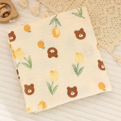 Couverture bébé en coton – Emmaillotage doux 80 × 80 cm