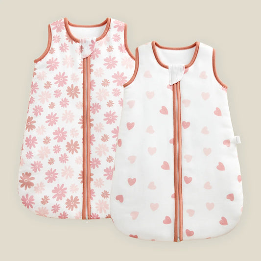 Gigoteuse bebe en coton jersey à motifs roses