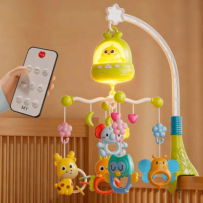 360° Bird Musical Remote Control Baby Crib Mobile Rotating Soft Light Bed Bell Toy Timing Hanging Infant Newborn Bedside Gift
