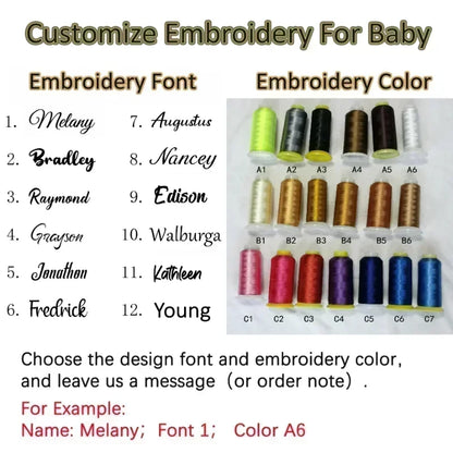 Couverture personnalisée bébé en coton avec prénom brodé