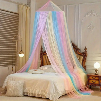 Ciel de lit bebe moustiquaire arc-en-ciel pour bébé
