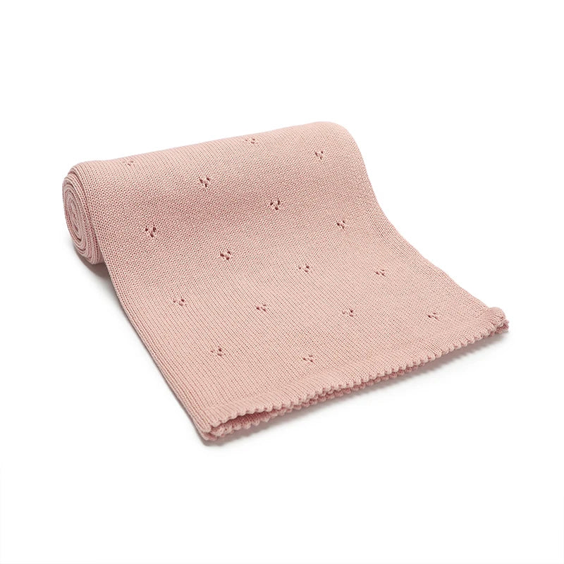 Couverture Tricot pour Bebe en Coton 90x70 cm