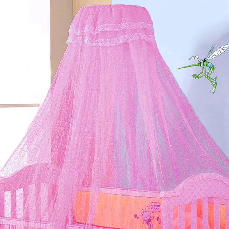 Ciel de lit bébé moustiquaire sans support – Rose, bleu ou blanc