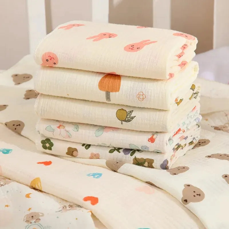 Couverture bébé en coton 80 × 80 cm – Motifs tendres