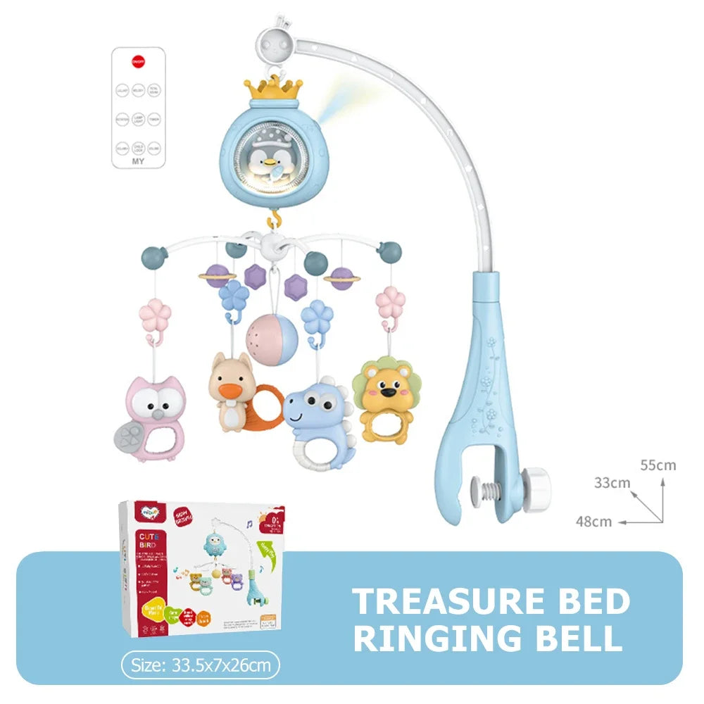 Mobile musical bébé garçon avec projecteur et veilleuse