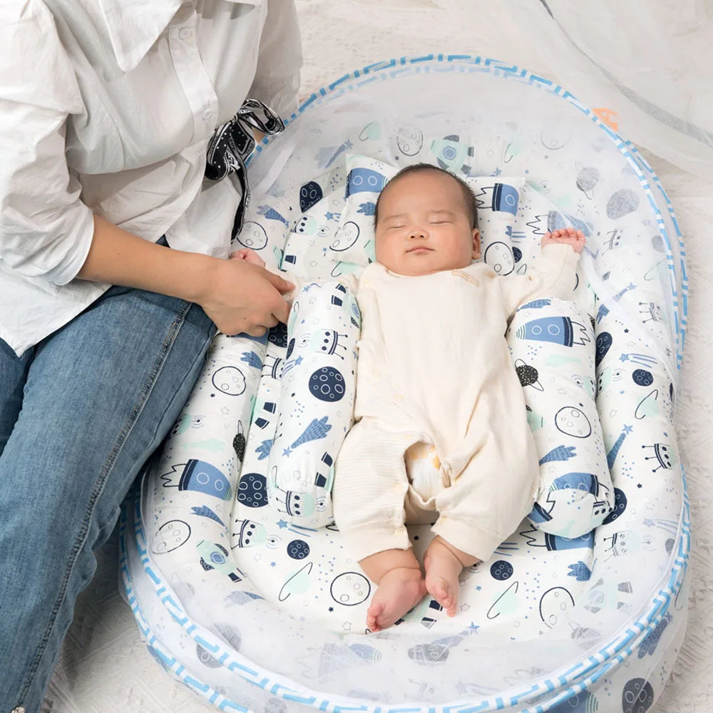 Moustiquaire pour lit bebe – lit nomade pliable, quatre motifs