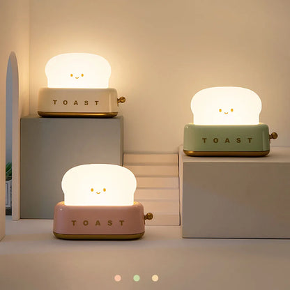 Veilleuse Bébé Lit LED Pain Kawaii – Lampe Veilleuse Bébé Lit Rechargeable avec Minuterie