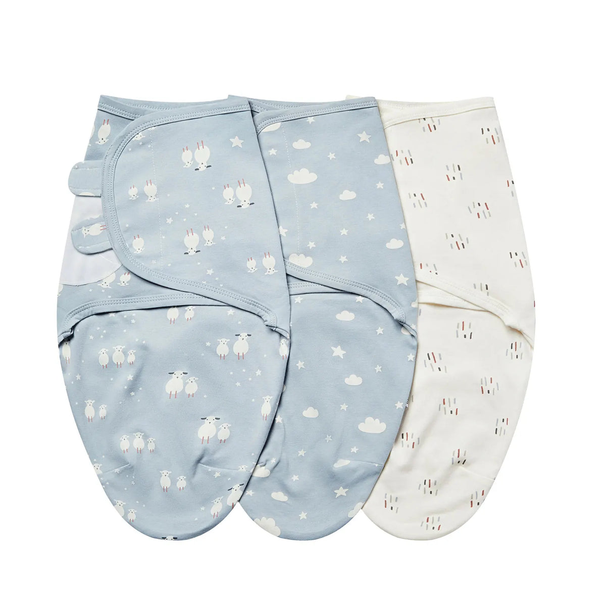 Emmaillotage bébé lange en coton, lot de 3, motif moutons, 0-6 mois