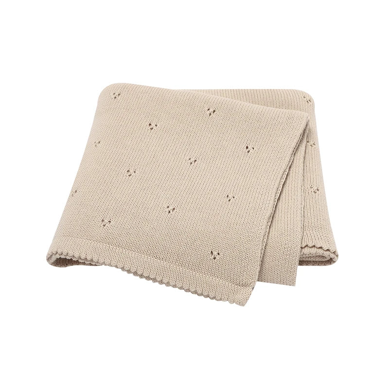 Couverture Tricot pour Bebe en Coton 90x70 cm