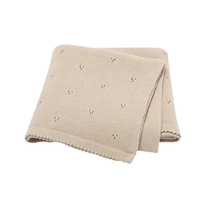 Couverture Tricot pour Bebe en Coton 90x70 cm